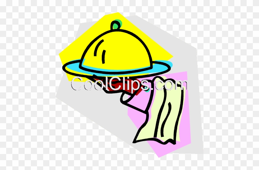 Waiter Serving Food Royalty Free Vector Clip Art Illustration - Table Service #1376018