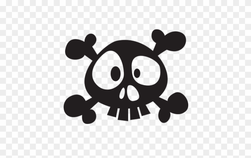Stickers Decors De Pirate Tête De Mort Skull Silhouette, - Tete De Mort Rigolote Dessin #1376092