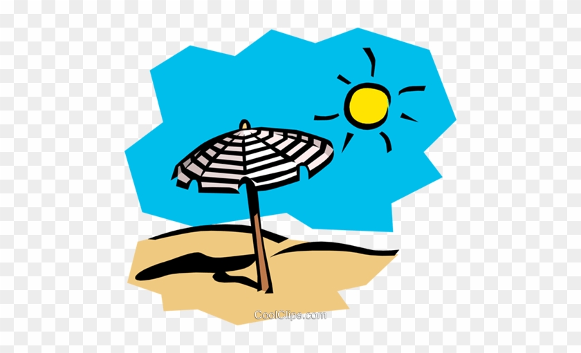Sunny Day At The Beach Royalty Free Vector Clip Art - Flash Cards For The Summer #1376165