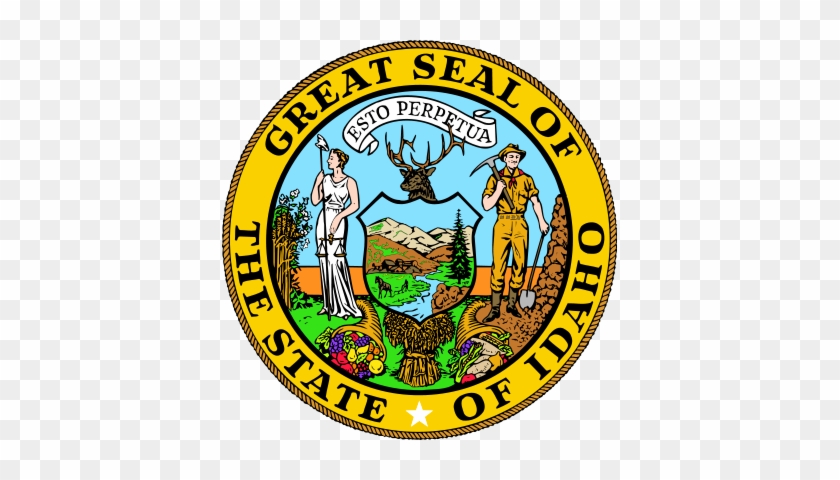 On The Shield, The Pine Tree Represents Idahos Timber - Idaho Seal #1376334