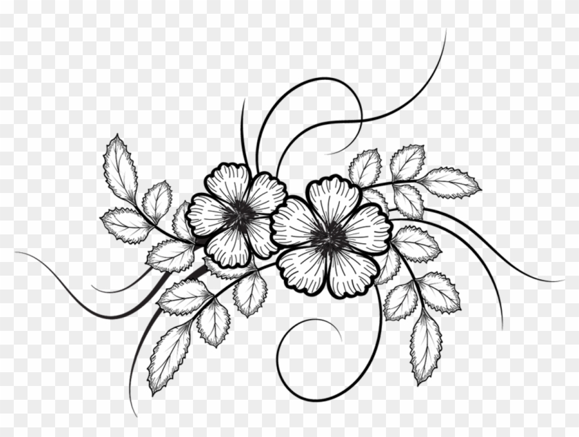 Chalk Flower Drawing Png - Flower Drawing Png #1376654