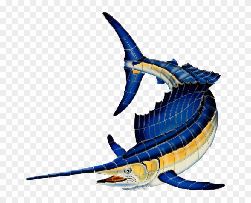 Sf12r 43"x44" Sailfish Ceramic Pool Mosaic - Swimming Pool #1376667