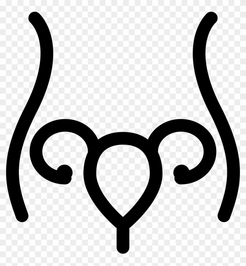 Uterus And Fallopian Tube Inside Woman Body Outline - Icon Uterus Png #1376685