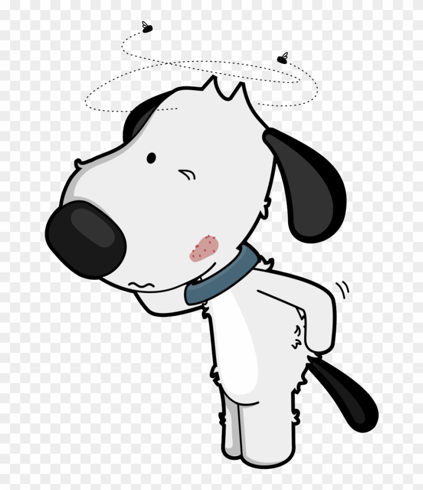 Dog Itchy Paw Cartoon #1376721