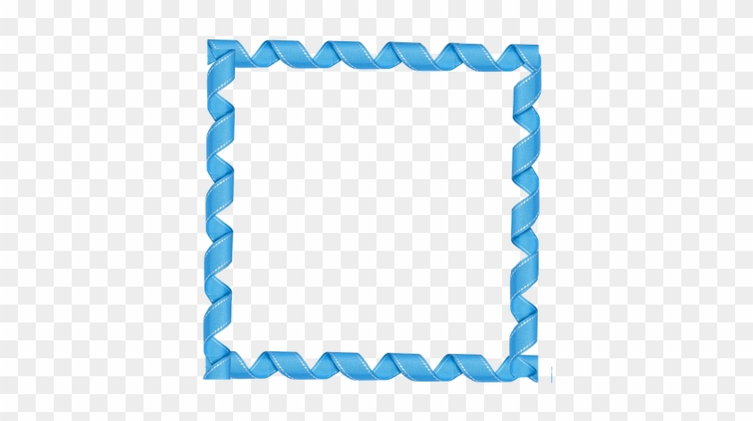 Free Digi Scrapbook Square Curly Blue Ribbon Frame - Blue Border Design Png #1376726