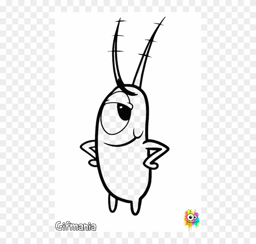 Plankton No Parece Tan Malo En Este Dibujo Para Colorear - Plankton Bob  Esponja Para Colorear - Free Transparent PNG Clipart Images Download