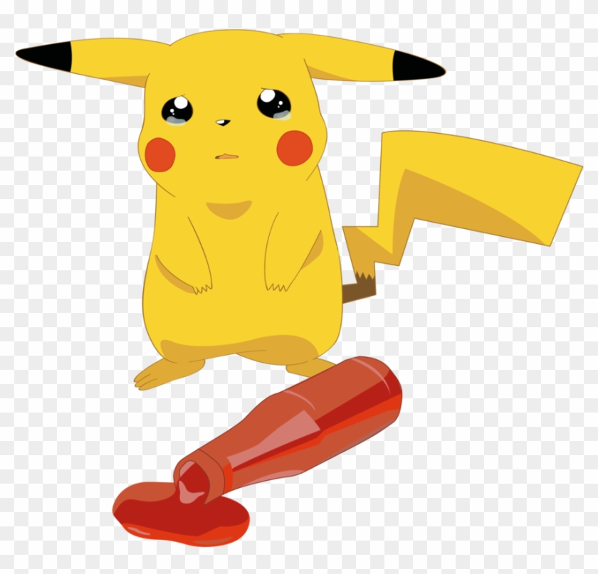Ketchup Clipart Spilt - Pikachu Crying Png #1376979