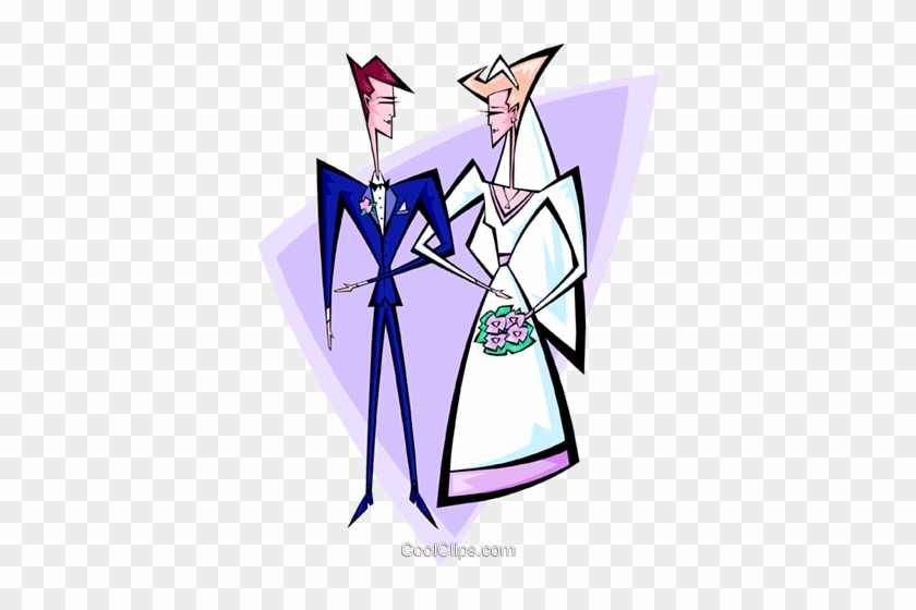 Wedding Couple Royalty Free Vector Clip Art Illustration - Wedding Couple Royalty Free Vector Clip Art Illustration #1377087