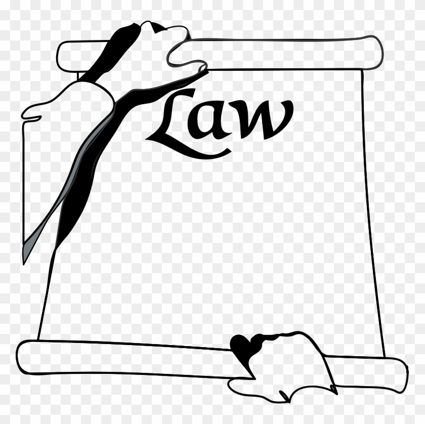 Lawyer Court Law Enforcement Drawing - Law Clipart Black And White #1377190