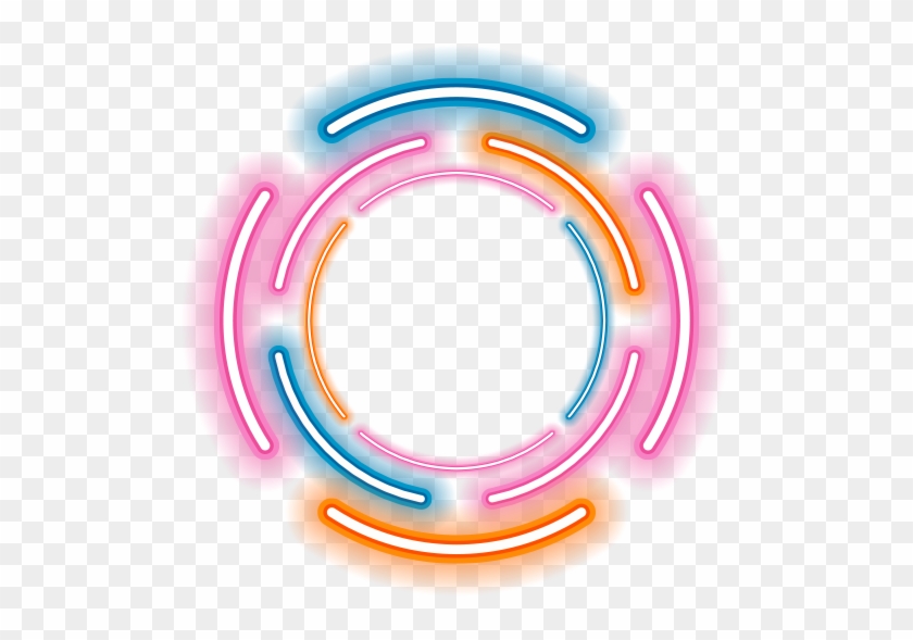 Neon Colorful Circle Starlight Lightning Luminous Geome - Neon Png For Picsart #1377248