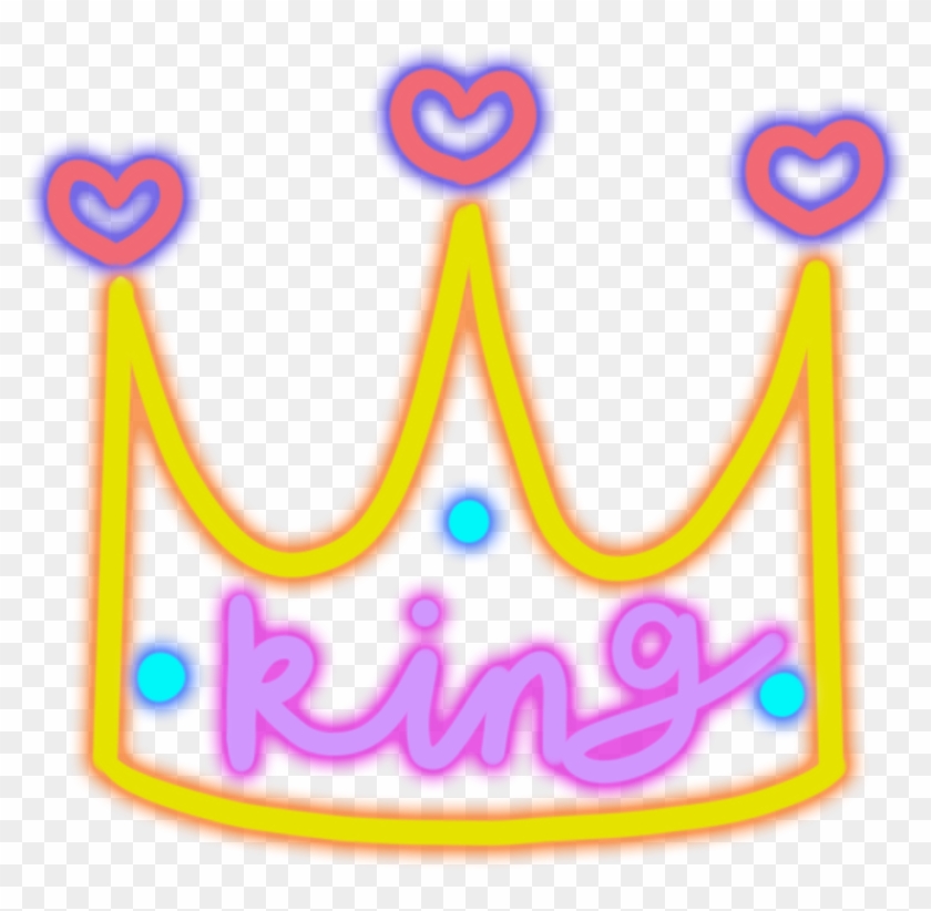 Crown King Love Heart Neon Neonlight Lighting Cute - Heart #1377275