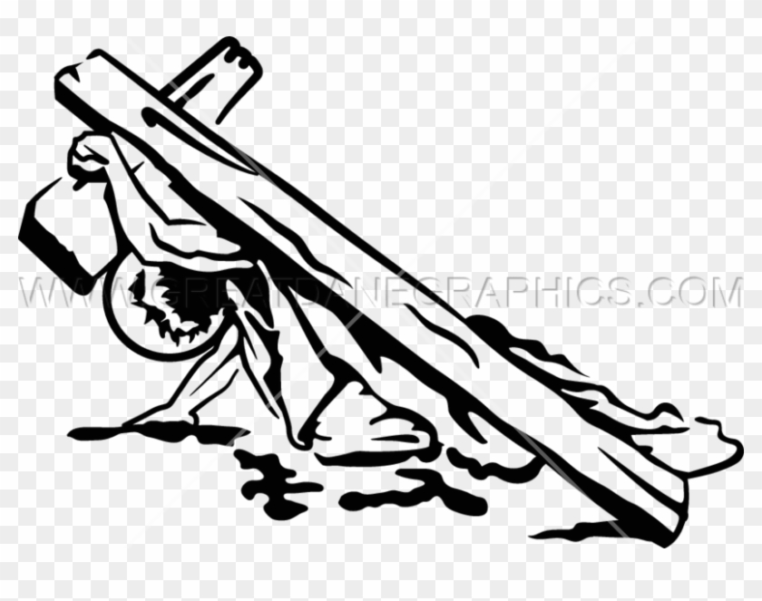Clip Black And White Carrying The Cross Production - Illustration #1377375