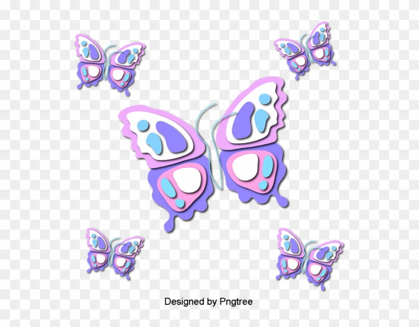 Beautiful Cartoon Lovely Hand-painted Colorful Butterfly - Portable Network Graphics #1377488