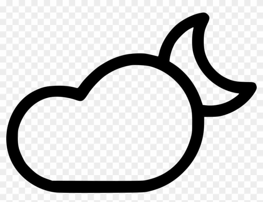 Cloud Cloudy Weather Night Moon Svg Png Icon Free Download - Cloud #1377505