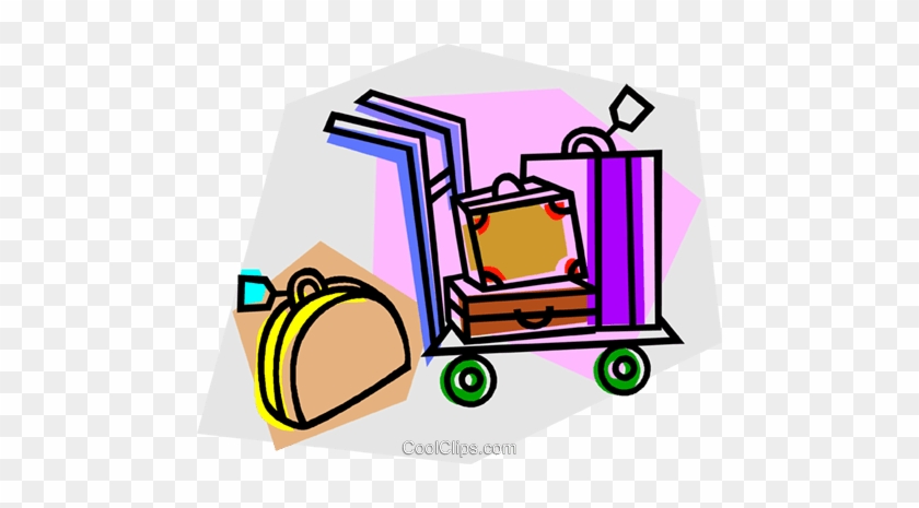 Suitcases On A Dolly Royalty Free Vector Clip Art Illustration - Suitcases On A Dolly Royalty Free Vector Clip Art Illustration #1377565