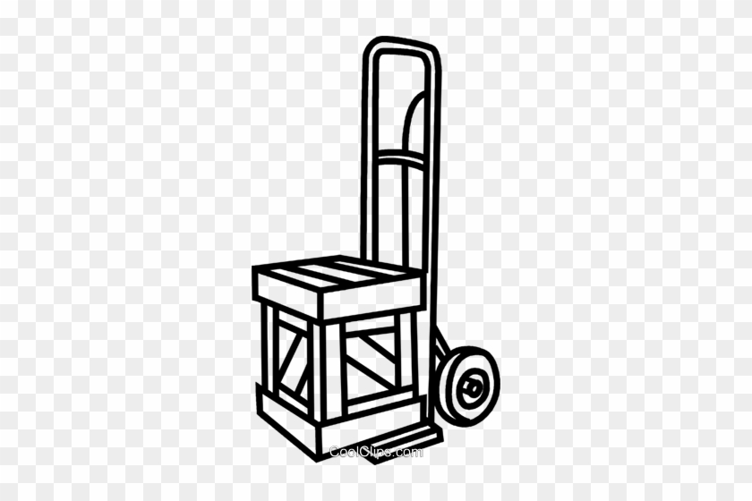 Hand Dolly With Crate Royalty Free Vector Clip Art - Chair #1377572
