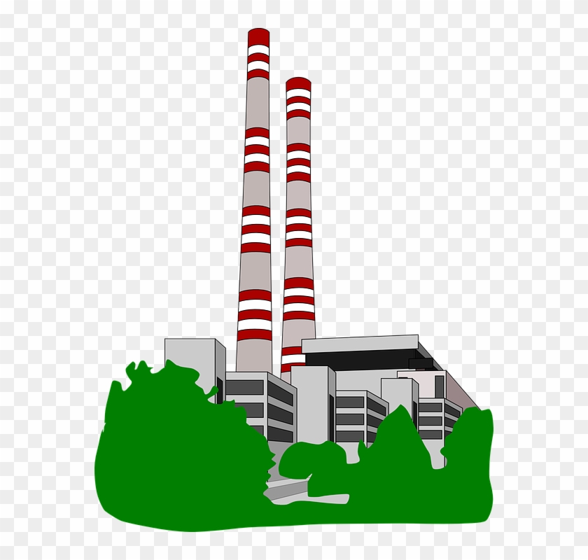 Clip Art Of Vector And Inspiration Industrial - Power Station Clipart #1377740