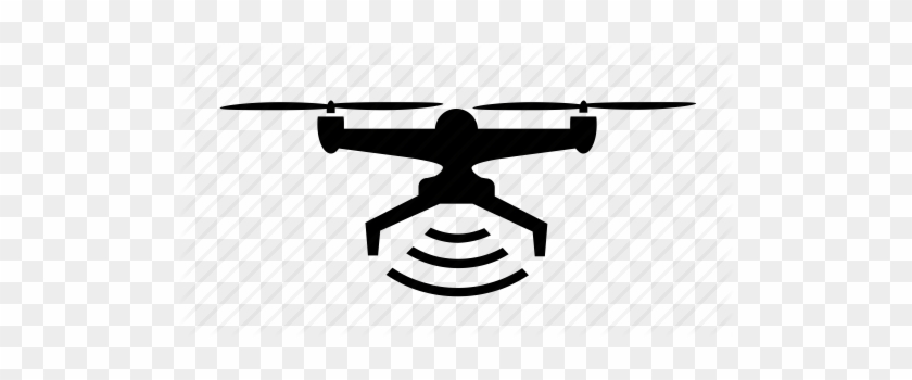 Clipart Stock By Nick Bluth Fly Quadcopter Scan Signal - Drone Take Off Icon #1377886