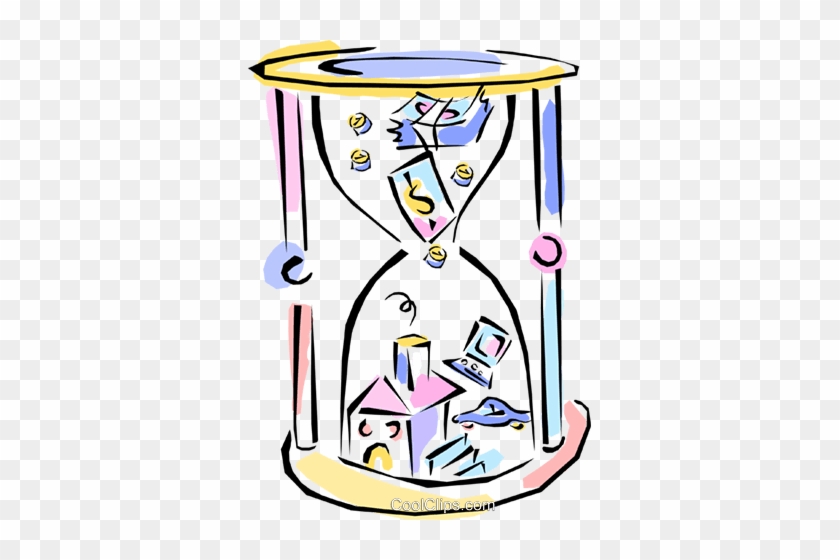 Hourglass With Costs Royalty Free Vector Clip Art Illustration - Hourglass With Costs Royalty Free Vector Clip Art Illustration #1377923