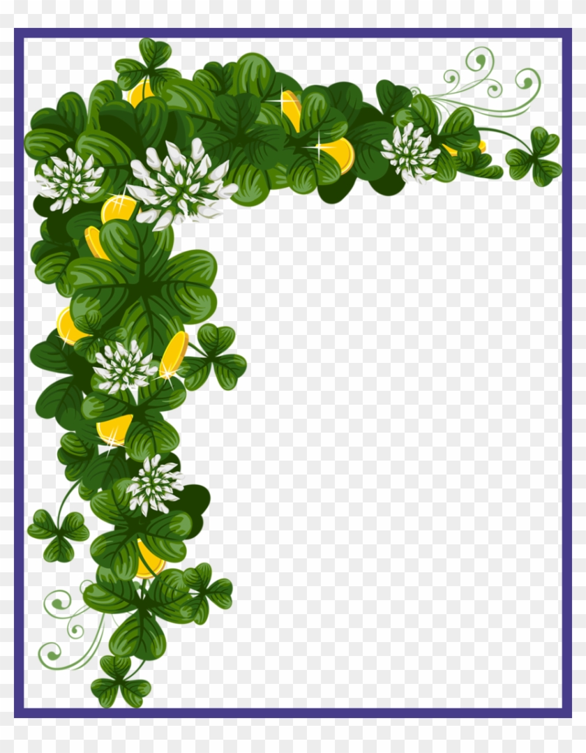 Png Library Library Border Clipart Corner - Corner Border Green Flower #1378247