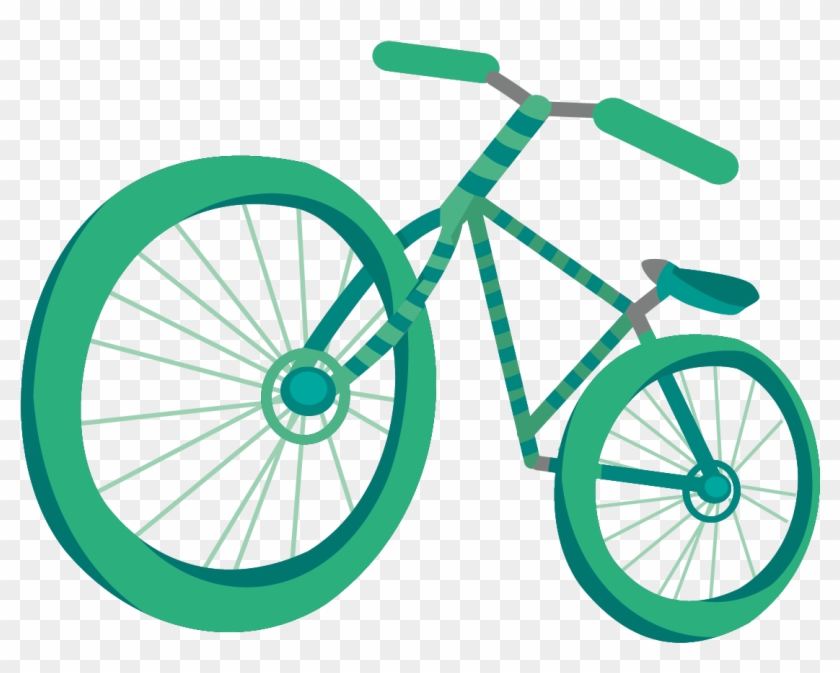 Clip Library Bicycle Pedal Wheel Frame - Green Bike Cartoon #1378355
