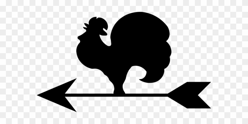 Rooster Silhouette Chicken Galliformes Drawing - Weather Vane Silhouette #1378373