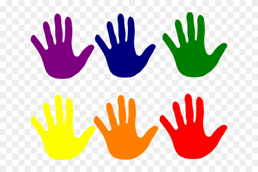 Handprint Clipart Colored - Hand Clip Art #1378527