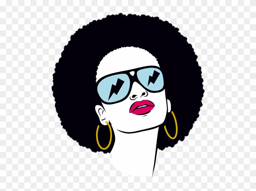 Picture Stock Silhouette Of Woman With - Afro With Glasses Silhouette #1378619