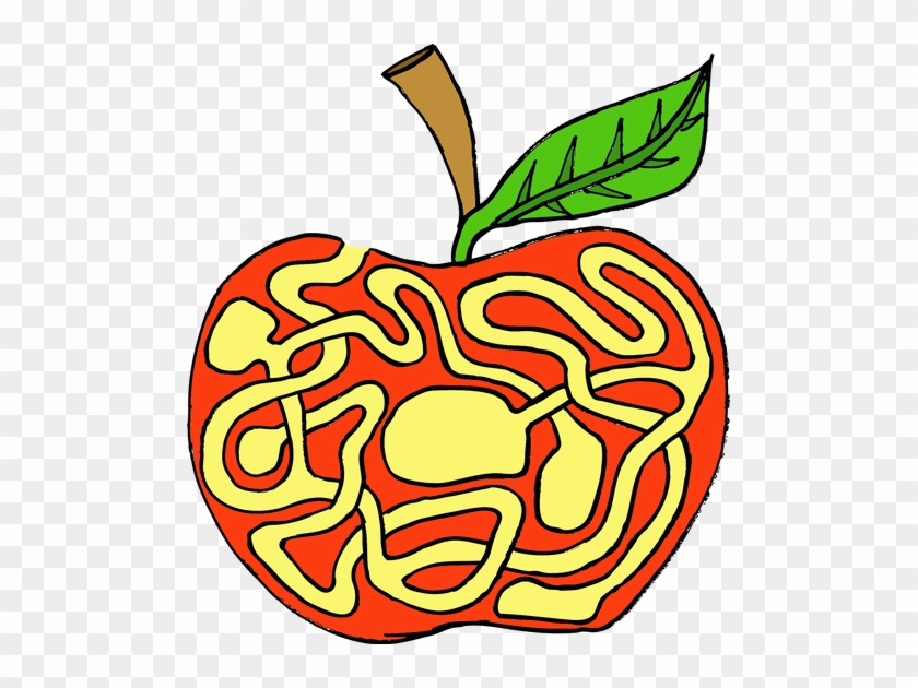 Labyrinth, Apple, Riddle, Fruit, Red, Sheet, Fun, Logic - Labyrinth Clipart #1378755