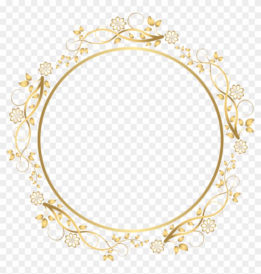 Victorian Border Frame Png - Gold Flower Frame Png #1378950