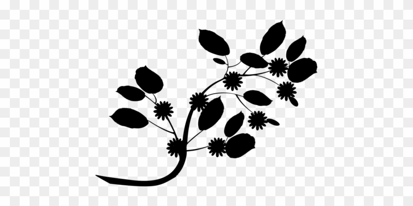 Silhouette Leaf Computer Icons Branch Flower - Branch With Flowers Silhouette #1378961