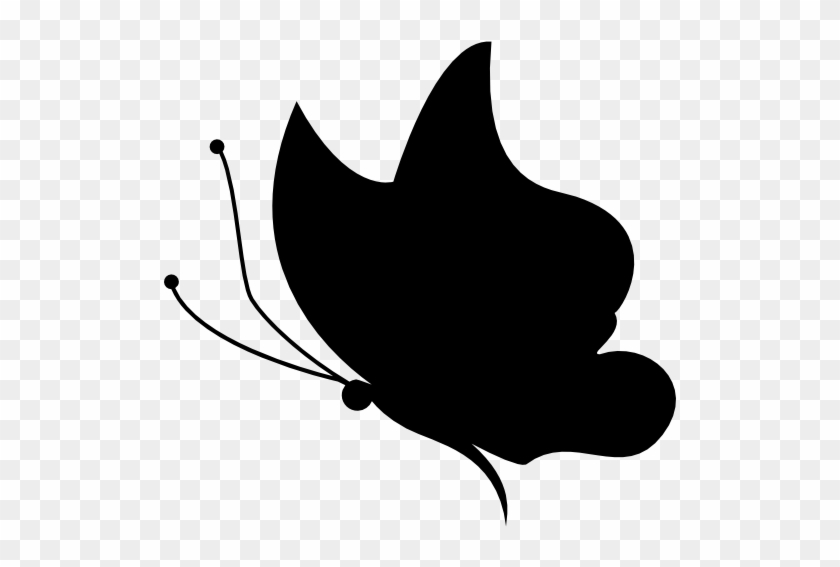Butterfly Black Shape Facing Left Free Icon, Side View, - Mariposas En Png Negra #1379291