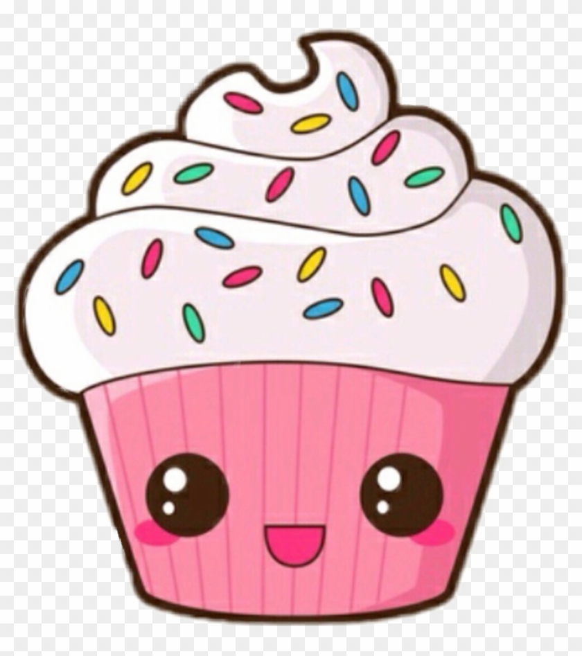 Cupcake Cute Lovely Ftestickers Sweet - Dibujos De Cupcakes Kawaii #1379350