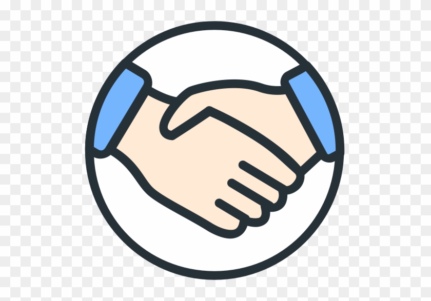 People Shaking Hands After Signing Up - Clip Art #1379732