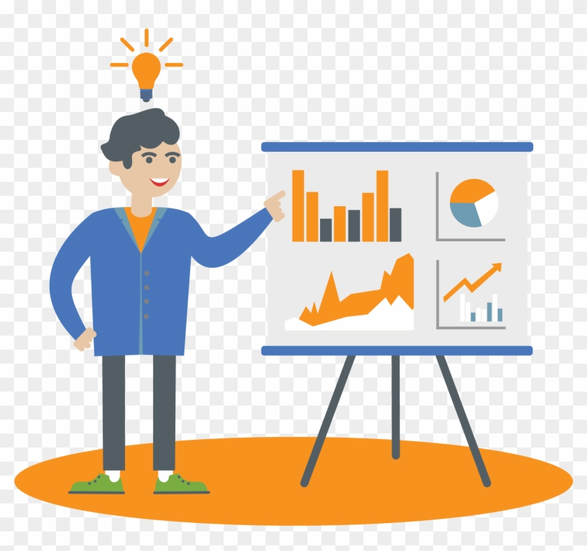 Man Explaining Charts - Drawing #1379967
