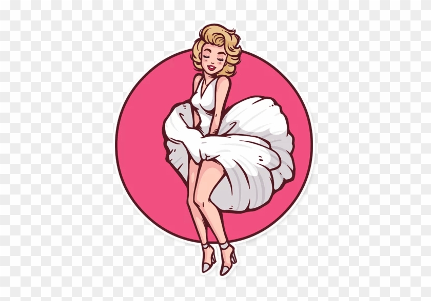 “marilyn Monroe” Stickers Set For Telegram - Neon Orange Smooth Heat Transfer Material 9" - Silhouette #1380194