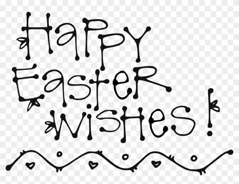 Happy Easter Clipart Black And White #1380197