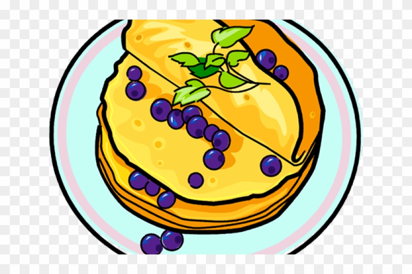 Pancake Clipart Crepe - Blueberry Pancakes Clipart #1380216
