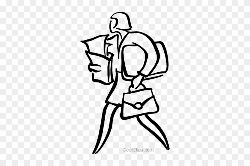 Businesswomen With Files Royalty Free Vector Clip Art - Pai #1380290