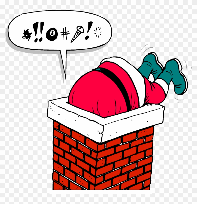 Santa Chimney - Humorous Santa Greeting Card #1380498