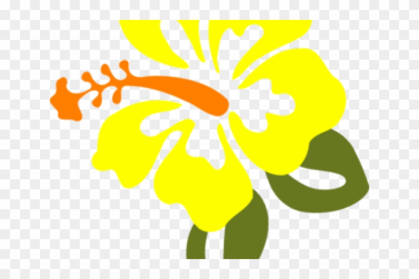 Yellow Flower Clipart Orange - Hibiscus Clip Art #1380686