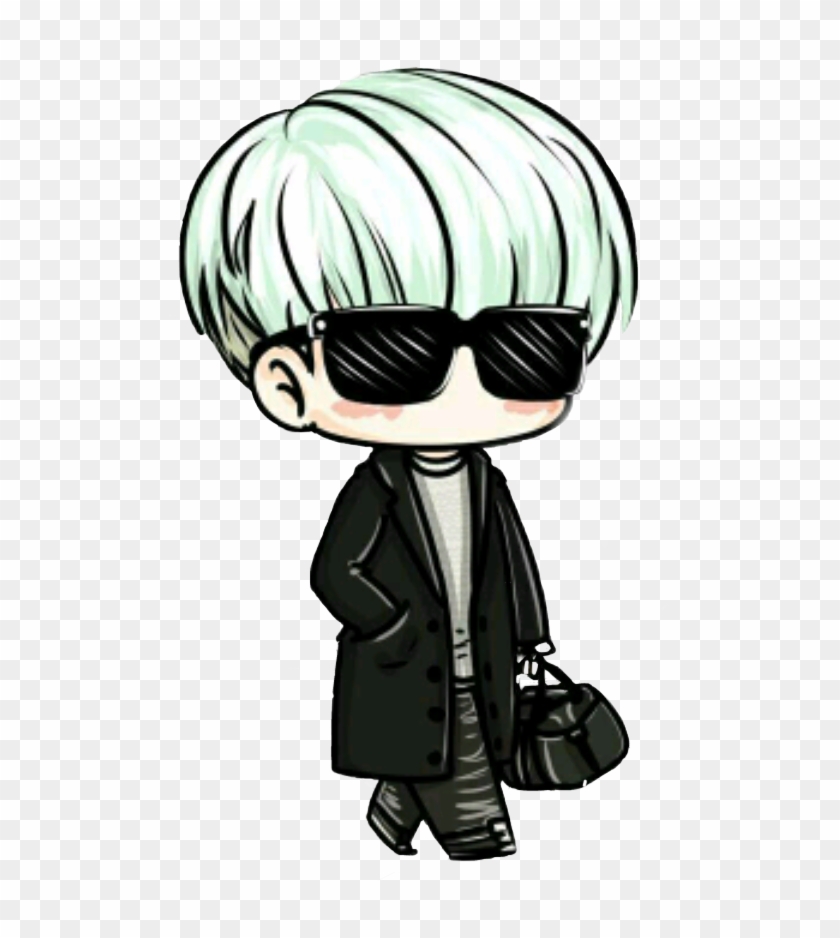 Free Collection Of Free Suga Drawing Mint Hair - Bts Chibi Suga #1380726