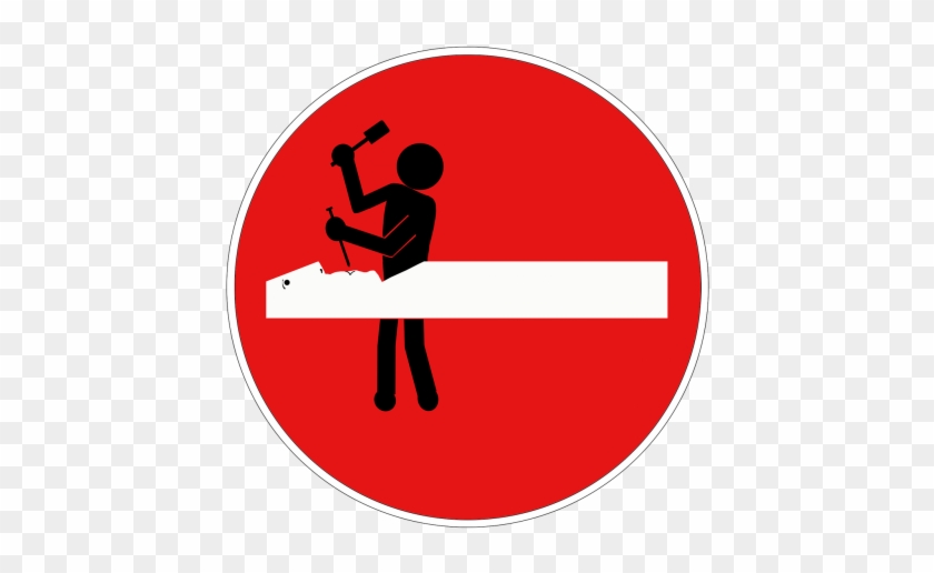 Stick Figure,road Sign,traffic Sign,one Way Street,ban,street - Links #1380798