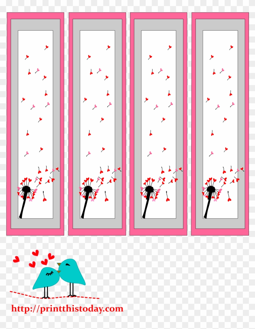 Free Printable Valentine Bookmarks Featuring Dandelion - Bookmark #1380838