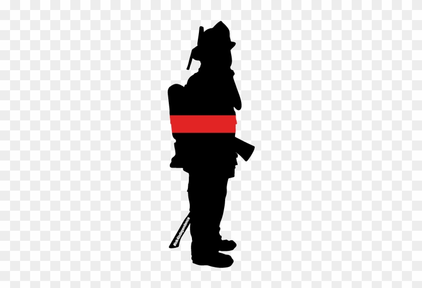 Thin Red Line Silhouette Decal Ms Carita - Firefighter Silhouette Png #1380889