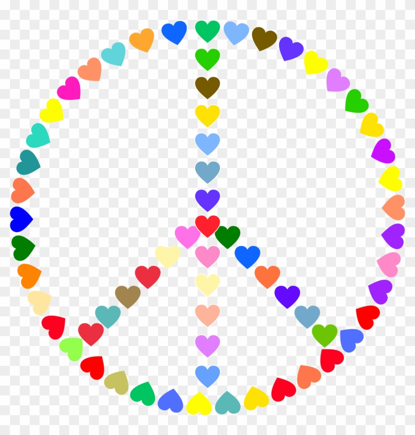 Peace Symbols Hippie Sign - Love And Peace Sign Round Ornament #1380921