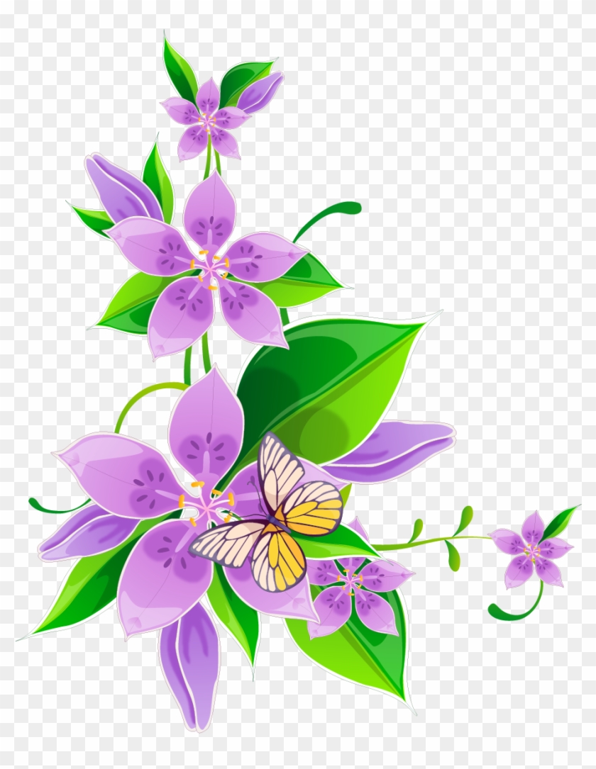 Svg Library Library Flower Purple Corner Flowers Transprent - New Photoshop Flower Brushes #1380941