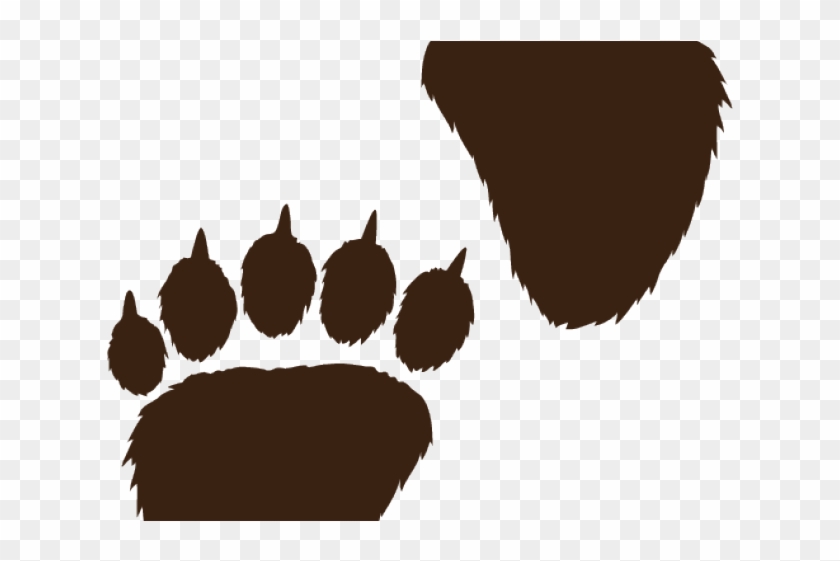 Footprints Clipart Black Bear - Bear Paw Print Png #1380975