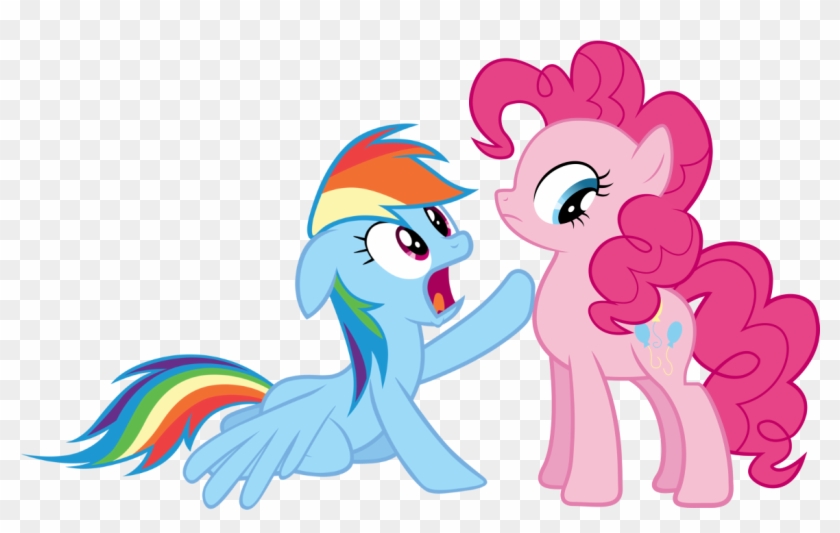 Concerned, Kneeling, Pinkie Pie, Rainbow Dash, Safe, - Simple Little Pony Background Png #1381191