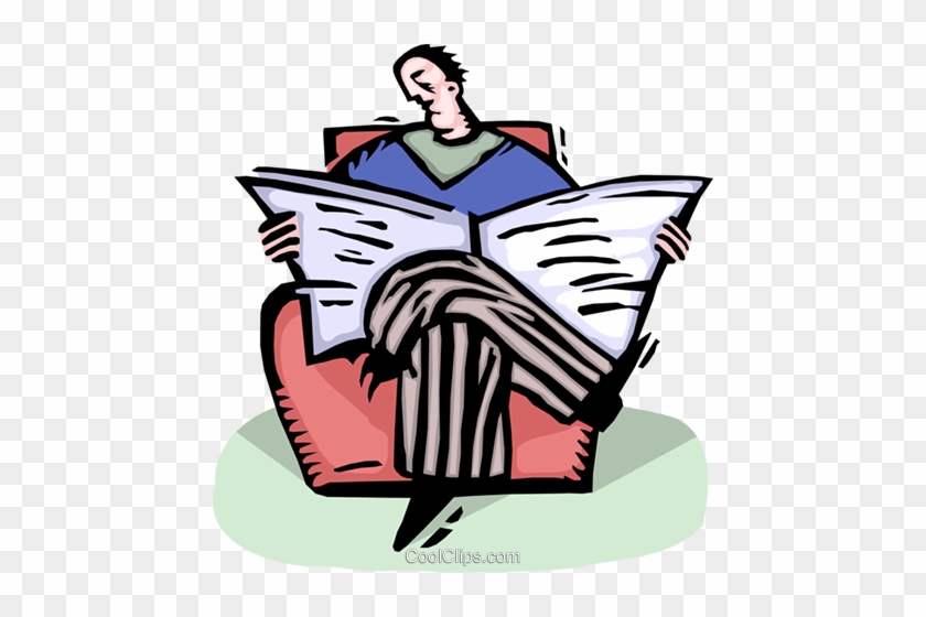 Man Reading The Newspaper Royalty Free Vector Clip - Illustration #1381284